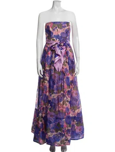 Pre-owned Zimmermann Linen Long Dress W/ Tags In Purple