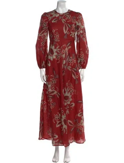 Pre-owned Zimmermann Linen Long Dress W/ Tags In Red