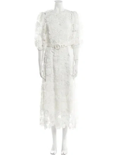 Pre-owned Zimmermann Linen Long Dress W/ Tags In White