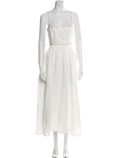 Pre-owned Zimmermann Linen Long Dress W/ Tags In White