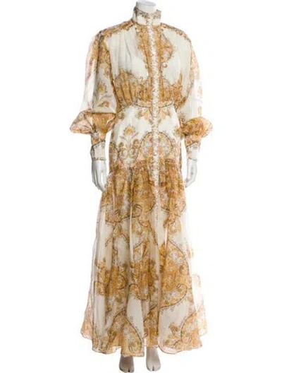 Pre-owned Zimmermann Linen Long Dress W/ Tags In White