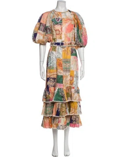 Pre-owned Zimmermann Linen Long Dress W/ Tags In White