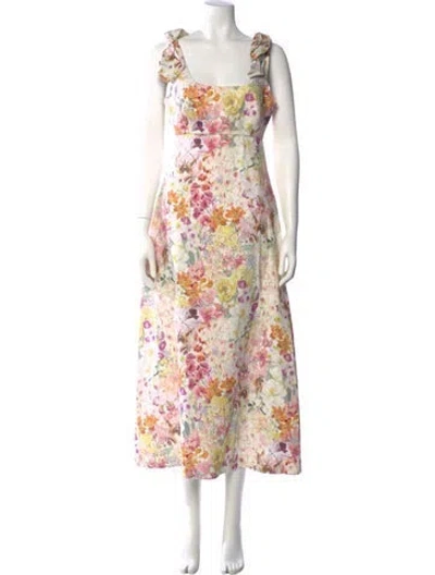 Pre-owned Zimmermann Linen Long Dress W/ Tags In White