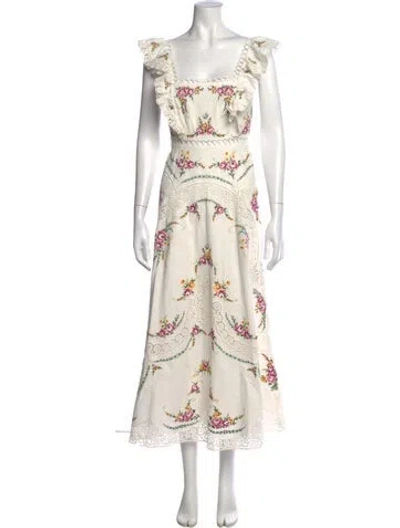 Pre-owned Zimmermann Linen Long Dress W/ Tags In White