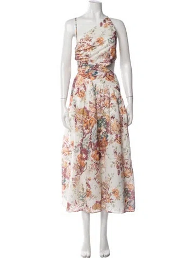 Pre-owned Zimmermann Linen Long Dress W/ Tags In White