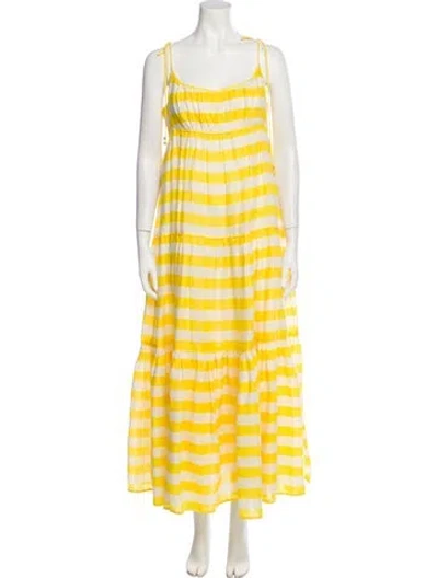 Pre-owned Zimmermann Linen Long Dress W/ Tags In Yellow