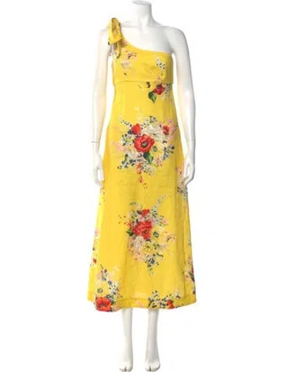 Pre-owned Zimmermann Linen Long Dress W/ Tags In Yellow