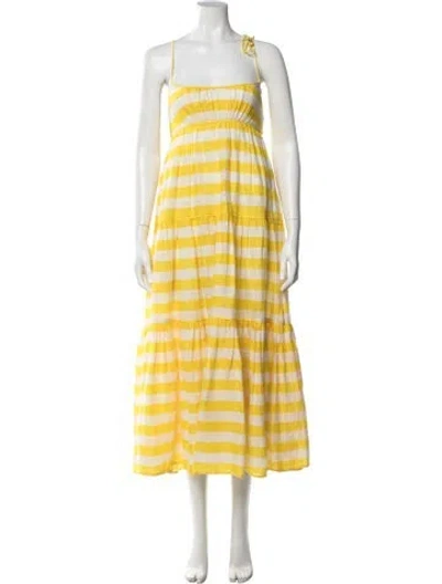 Pre-owned Zimmermann Linen Long Dress W/ Tags In Yellow