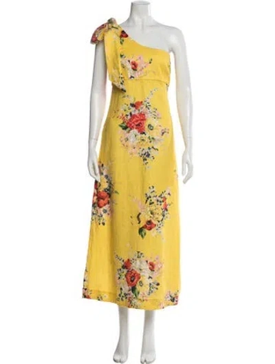 Pre-owned Zimmermann Linen Long Dress W/ Tags In Yellow