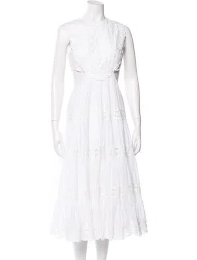 Pre-owned Zimmermann Linen Long Dress In White