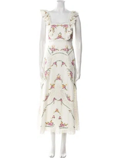 Pre-owned Zimmermann Linen Long Dress In White