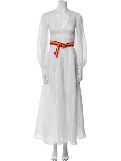 Pre-owned Zimmermann Linen Long Dress In White