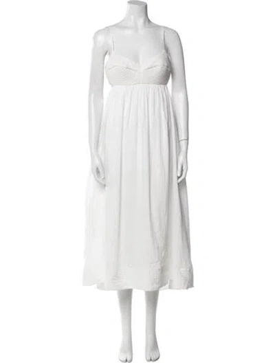 Pre-owned Zimmermann Linen Long Dress In White