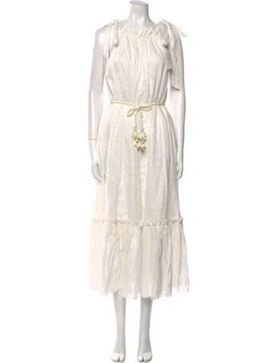 Pre-owned Zimmermann Linen Long Dress In White