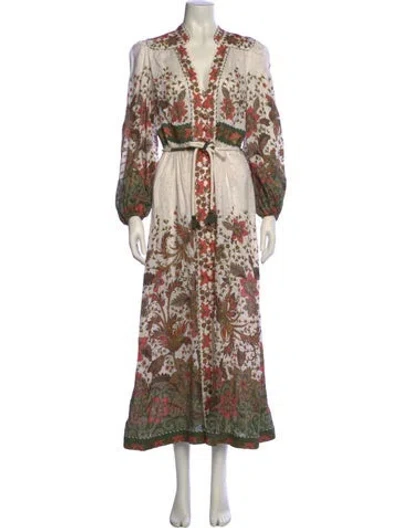 Pre-owned Zimmermann Linen Long Dress In White
