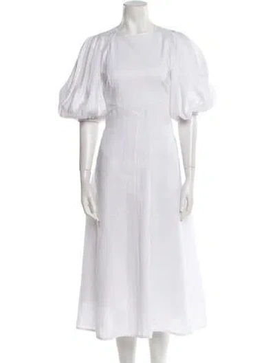 Pre-owned Zimmermann Linen Long Dress In White