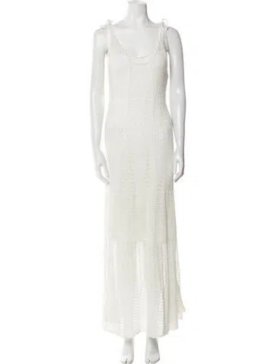 Pre-owned Zimmermann Linen Long Dress In White