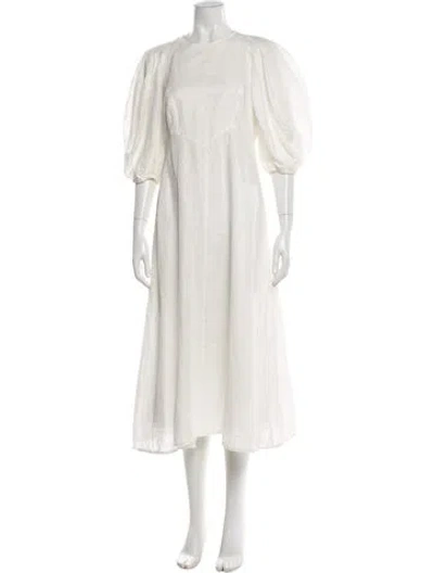 Pre-owned Zimmermann Linen Long Dress In White
