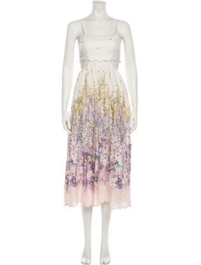 Pre-owned Zimmermann Linen Long Dress In White