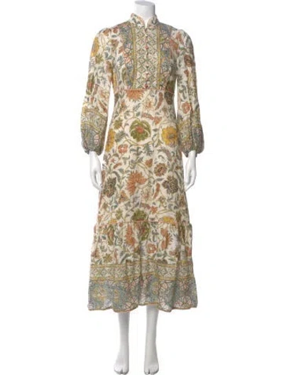 Pre-owned Zimmermann Linen Long Dress In White