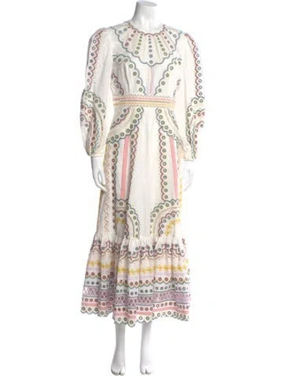 Pre-owned Zimmermann Linen Long Dress In White