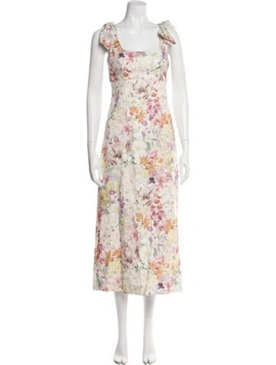 Pre-owned Zimmermann Linen Long Dress In White