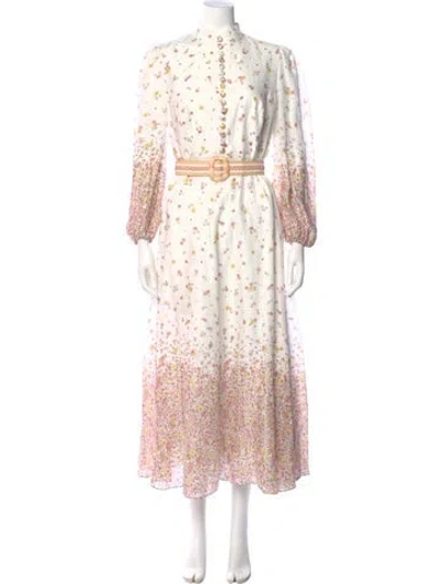 Pre-owned Zimmermann Linen Long Dress In White
