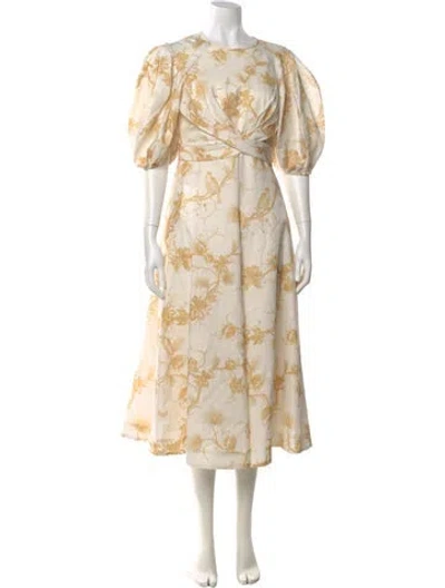Pre-owned Zimmermann Linen Long Dress In White