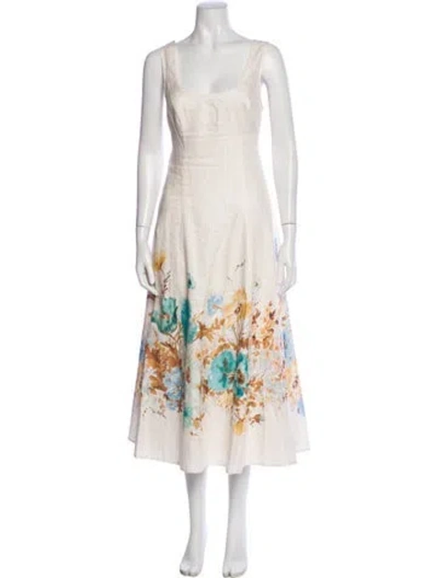 Pre-owned Zimmermann Linen Long Dress In White