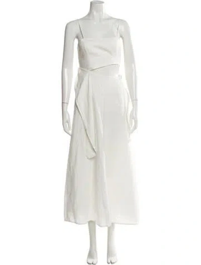 Pre-owned Zimmermann Linen Long Dress In White