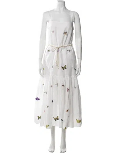 Pre-owned Zimmermann Linen Long Dress In White