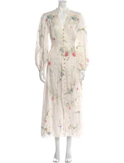 Pre-owned Zimmermann Linen Long Dress In White