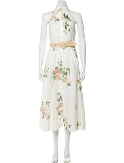 Pre-owned Zimmermann Linen Long Dress In White