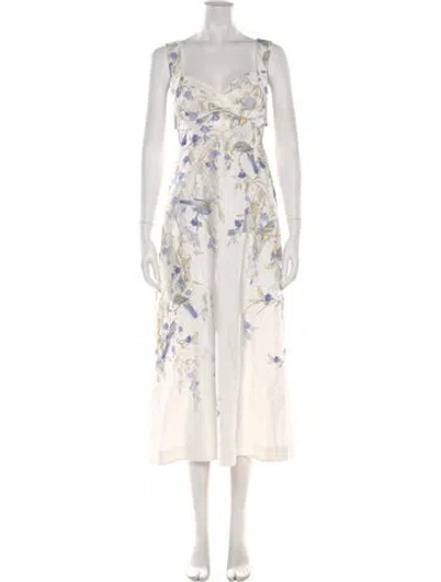 Pre-owned Zimmermann Linen Long Dress In White