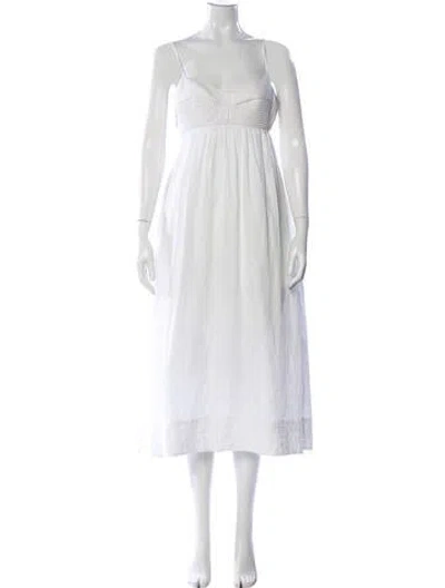 Pre-owned Zimmermann Linen Long Dress In White