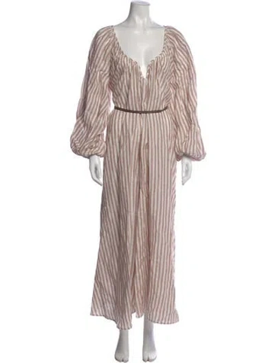 Pre-owned Zimmermann Linen Long Dress In White
