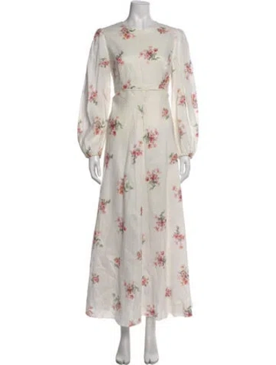 Pre-owned Zimmermann Linen Long Dress In White