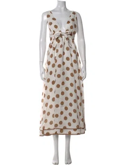Pre-owned Zimmermann Linen Long Dress In White