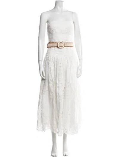 Pre-owned Zimmermann Linen Long Dress In White