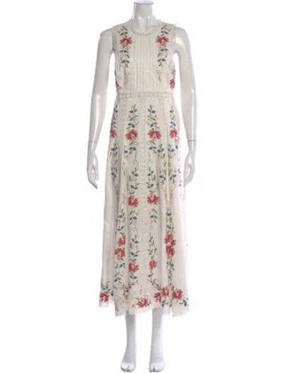 Pre-owned Zimmermann Linen Long Dress In White