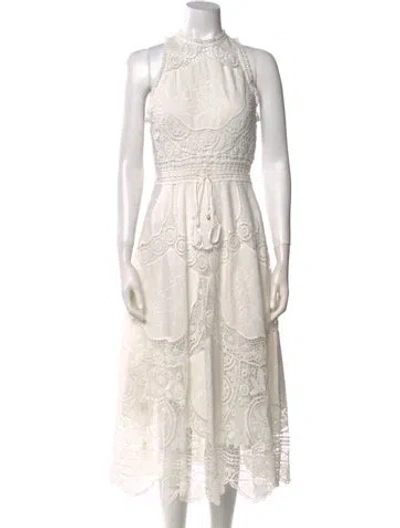 Pre-owned Zimmermann Linen Long Dress In White
