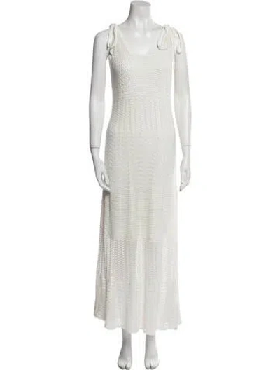 Pre-owned Zimmermann Linen Long Dress In White