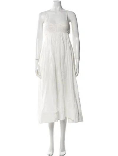 Pre-owned Zimmermann Linen Long Dress In White