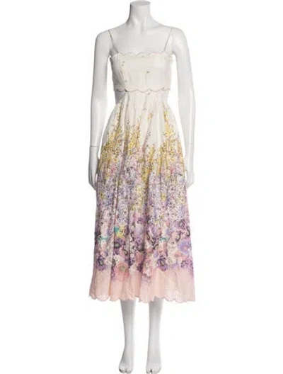 Pre-owned Zimmermann Linen Long Dress In White