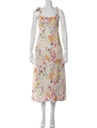 Pre-owned Zimmermann Linen Long Dress In White