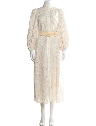 Pre-owned Zimmermann Linen Long Dress In White