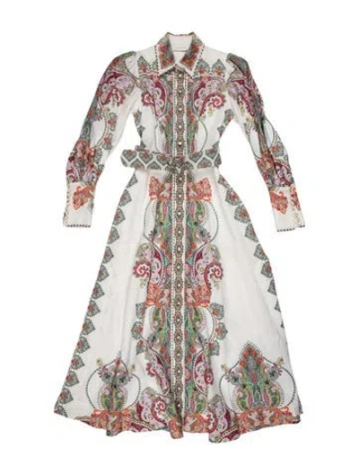 Pre-owned Zimmermann Linen Long Dress In White