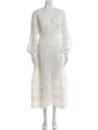 Pre-owned Zimmermann Linen Long Dress In White