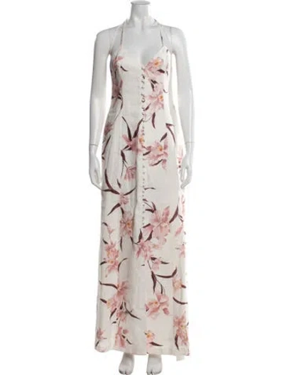 Pre-owned Zimmermann Linen Long Dress In White