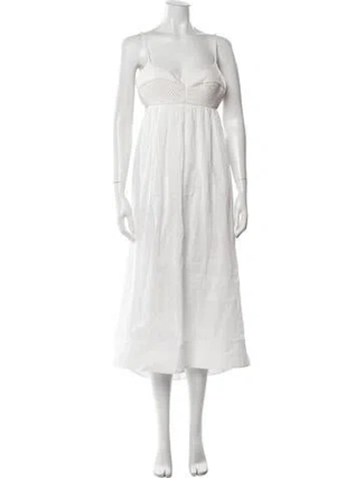 Pre-owned Zimmermann Linen Long Dress In White